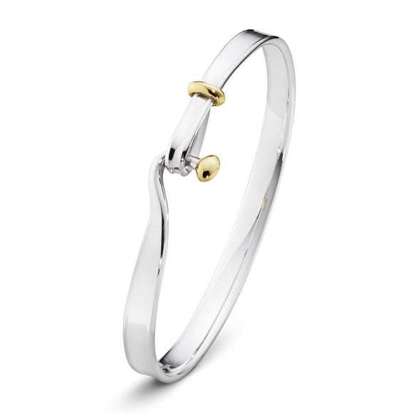 Georg Jensen Sterling Silver 18ct Yellow Gold Torun Bangle 20000546
