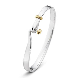 Georg Jensen Sterling Silver 18ct Yellow Gold Torun Bangle 20000546