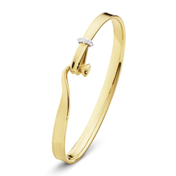 Georg Jensen Torun 18ct Yellow Gold Diamond Bangle 20000476
