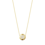 Georg Jensen Aurora 18ct Yellow Gold Diamond Pave Necklace, 10002182.