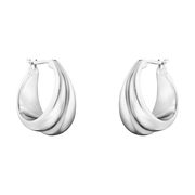 Georg Jensen Curve Sterling Silver Hoop Earrings 10017502