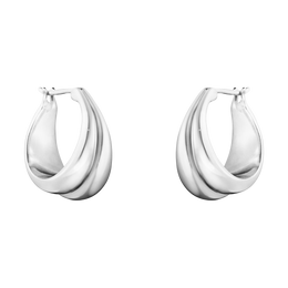 Georg Jensen Curve Sterling Silver Hoop Earrings 10017502