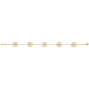 Georg Jensen Daisy Sterling Silver Gold Vermeil Bracelet 3530912 