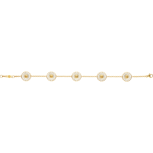 Georg Jensen Daisy Sterling Silver Gold Vermeil Bracelet 3530912 