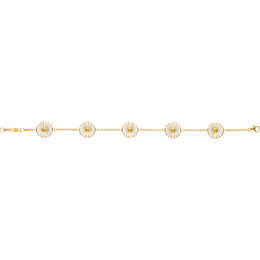 Georg Jensen Daisy Sterling Silver Gold Vermeil Bracelet 3530912 