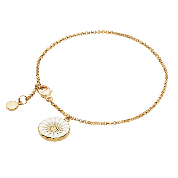 Georg Jensen Daisy Sterling Silver Gold Vermeil Bracelet, 20000704
