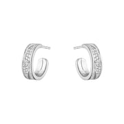 Georg Jensen Fusion 18ct White Gold 0.33ct Diamond Hoop Earrings, 10016435.