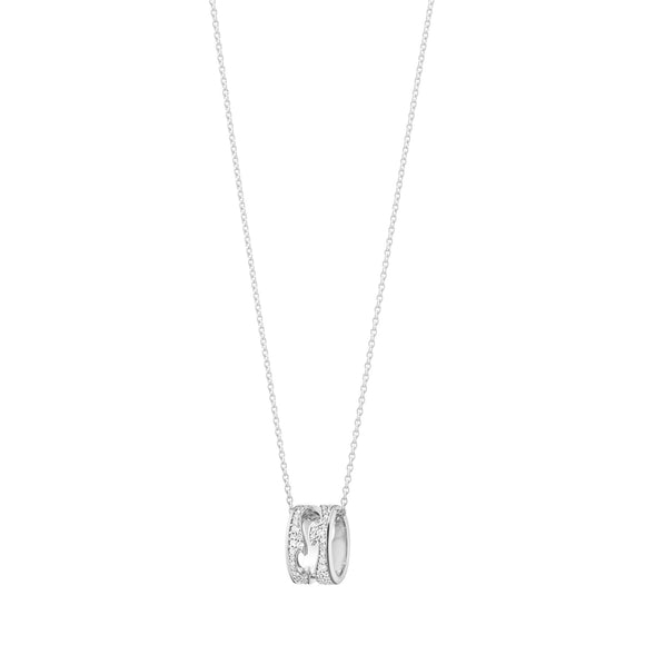 Georg Jensen Fusion 18ct White Gold 0.43ct Diamond Open Necklace, 10016425.