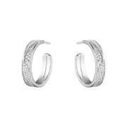 Georg Jensen Fusion 18ct White Gold 0.54ct Diamond Hoop Earrings, 10016432.