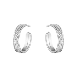 Georg Jensen Fusion 18ct White Gold 0.54ct Diamond Hoop Earrings, 10016432.