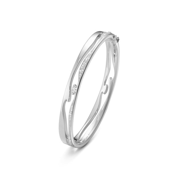 Georg Jensen Fusion 18ct White Gold 0.73ct Diamond Bangle 20000053