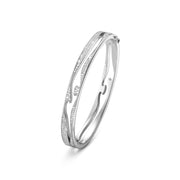 Georg Jensen Fusion 18ct White Gold 1.47ct Diamond Open Bangle, 10016448.