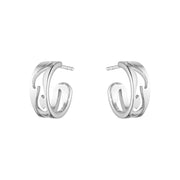 Georg Jensen Fusion 18ct White Gold Open Hoop Earrings, 10016437.