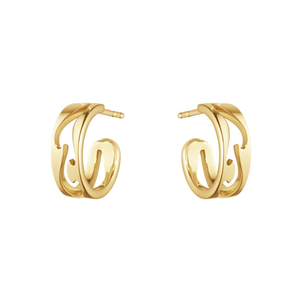 Georg Jensen Fusion 18ct Yellow Gold Open Hoop Earrings, 10016436.