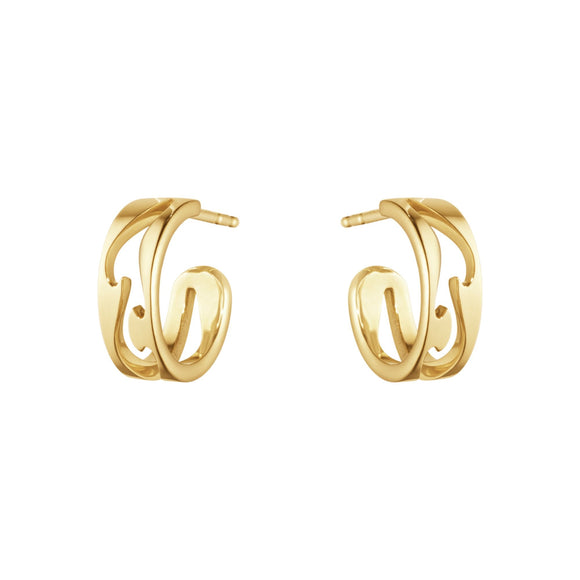 Georg Jensen Fusion 18ct Yellow Gold Open Hoop Earrings, 10016436.