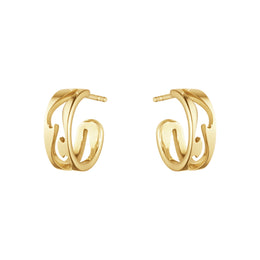 Georg Jensen Fusion 18ct Yellow Gold Open Hoop Earrings, 10016436.