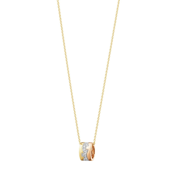 Georg Jensen Fusion 18ct Yellow, White and Rose Gold 0.19ct Diamond Necklace, 10016421.