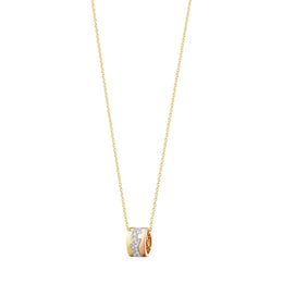 Georg Jensen Fusion 18ct Yellow, White and Rose Gold 0.19ct Diamond Necklace, 10016421.