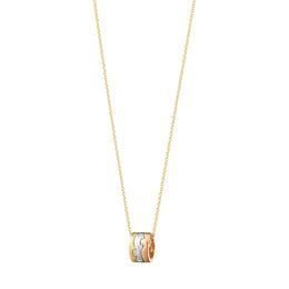 Georg Jensen Fusion 18ct Yellow, White and Rose Gold Diamond Necklace, 10016419.
