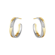 Georg Jensen Fusion 18ct Yellow and White Gold 0.21ct Diamond Large Hoop Earrings, 10016431.