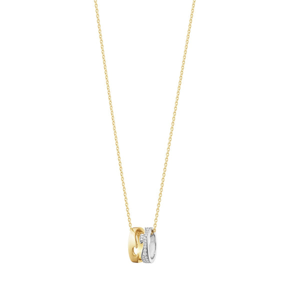 Georg Jensen Fusion 18ct Yellow and White Gold 0.22ct Diamond Open Necklace, 10016423.