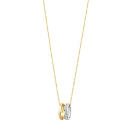 Georg Jensen Fusion 18ct Yellow and White Gold 0.22ct Diamond Open Necklace, 10016423.