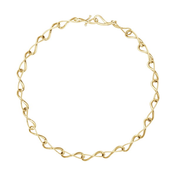 Georg Jensen Infinity 18ct Yellow Gold Diamond Infinity Link Necklace, 10013691.