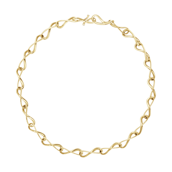 Georg Jensen Infinity 18ct Yellow Gold Diamond Infinity Link Necklace, 10013691.
