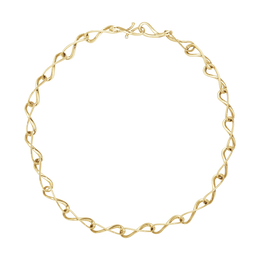 Georg Jensen Infinity 18ct Yellow Gold Diamond Infinity Link Necklace, 10013691.