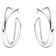 Georg Jensen Infinity Sterling Silver Large Hoop Earrings 3539267