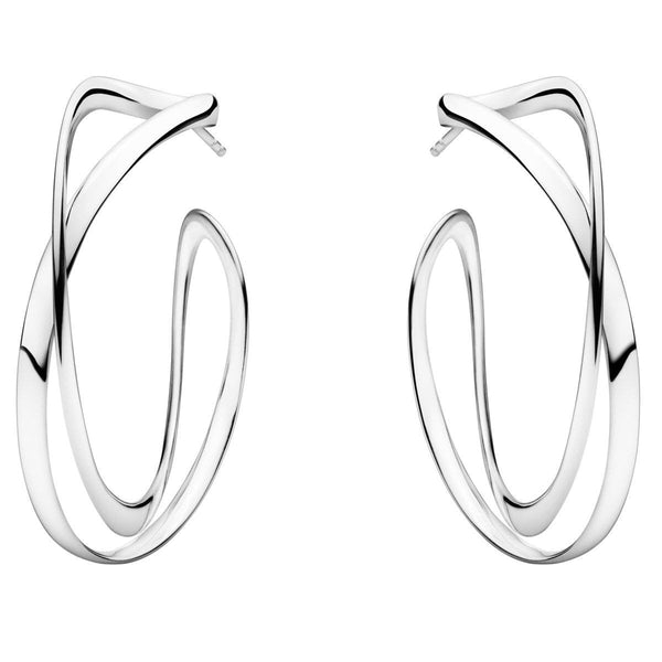 Georg Jensen Infinity Sterling Silver Large Hoop Earrings 3539267