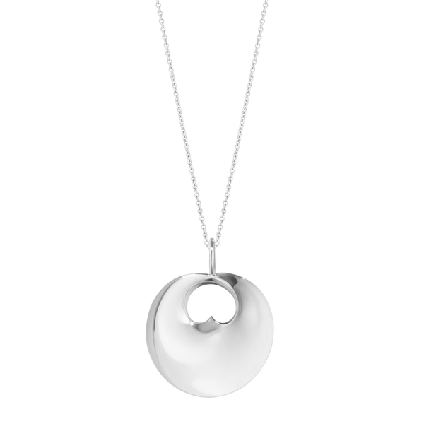 Georg Jensen Large Hidden Heart Sterling Silver Necklace. 3536443.