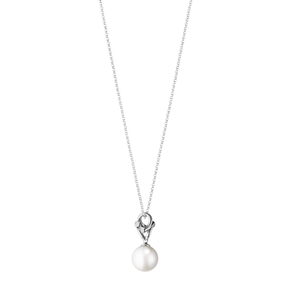 Georg Jensen Magic 18ct White Gold Diamond Pearl Necklace 10009353