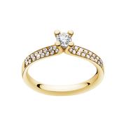 Georg Jensen Magic 18ct Yellow Gold Diamond Pave Set Solitaire Ring, 20000459