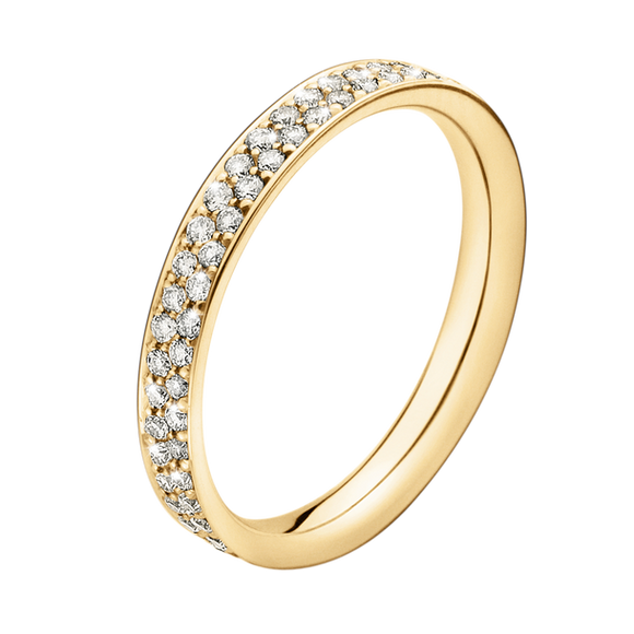 Georg Jensen Magic 18ct Yellow Gold Pave Set Diamond Band Ring 20000284