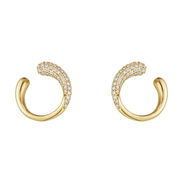 Georg Jensen Mercy 18ct Yellow Gold Diamond Hoop Earrings 10017827