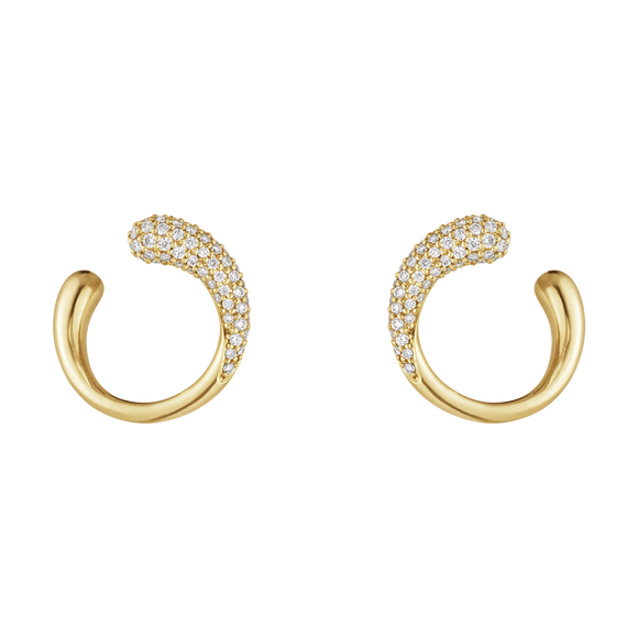 Georg Jensen Mercy 18ct Yellow Gold Diamond Hoop Earrings 10017827