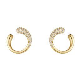 Georg Jensen Mercy 18ct Yellow Gold Diamond Hoop Earrings 10017827
