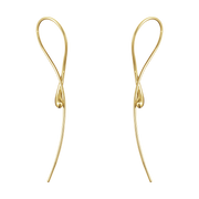 Georg Jensen Mercy 18ct Yellow Gold Twisted Long Drop Earrings 10017826