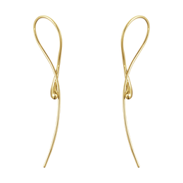 Georg Jensen Mercy 18ct Yellow Gold Twisted Long Drop Earrings 10017826