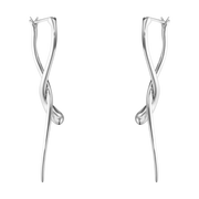 Georg Jensen Mercy Sterling Silver Twisted Long Drop Earrings, 10015150.
