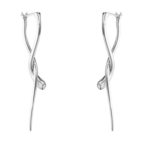 Georg Jensen Mercy Sterling Silver Twisted Long Drop Earrings, 10015150.