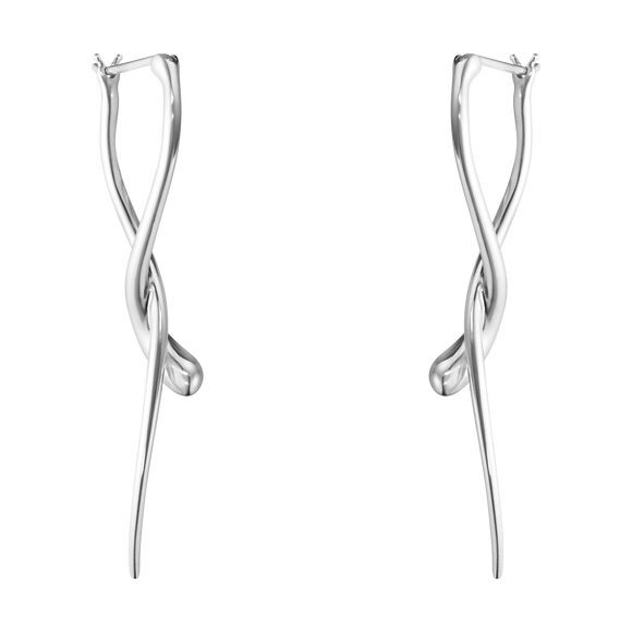 Georg Jensen Mercy Sterling Silver Twisted Long Drop Earrings, 10015150.