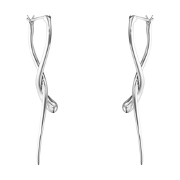 Georg Jensen Mercy Sterling Silver Twisted Long Drop Earrings, 10015150.