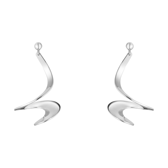 Georg Jensen Mobius Sterling Silver Drop Earrings, 10009341.