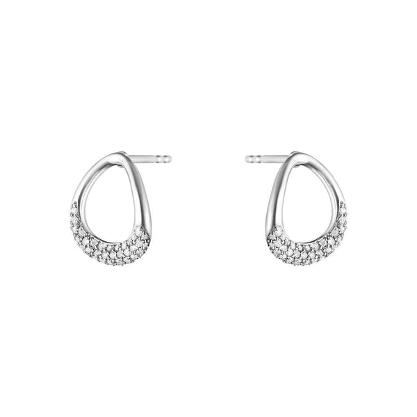 Georg Jensen Offspring Sterling Silver 0.19ct Diamond Earrings, 10015849.