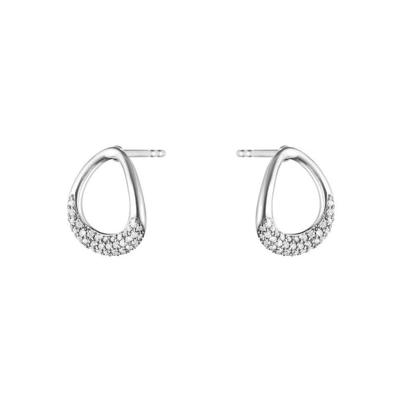Georg Jensen Offspring Sterling Silver 0.19ct Diamond Earrings, 10015849.