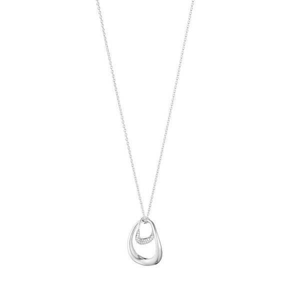 Georg Jensen Offspring Sterling Silver Diamond Pave Necklace, 10015848.Georg Jensen Offspring Sterling Silver Diamond Pave Necklace, 10015848.