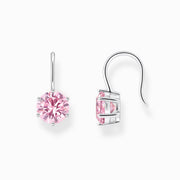 Thomas Sabo Sterling Silver Circle Pink Zirconia Earrings