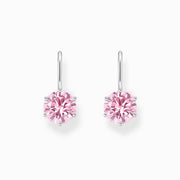 Thomas Sabo Sterling Silver Circle Pink Zirconia Earrings